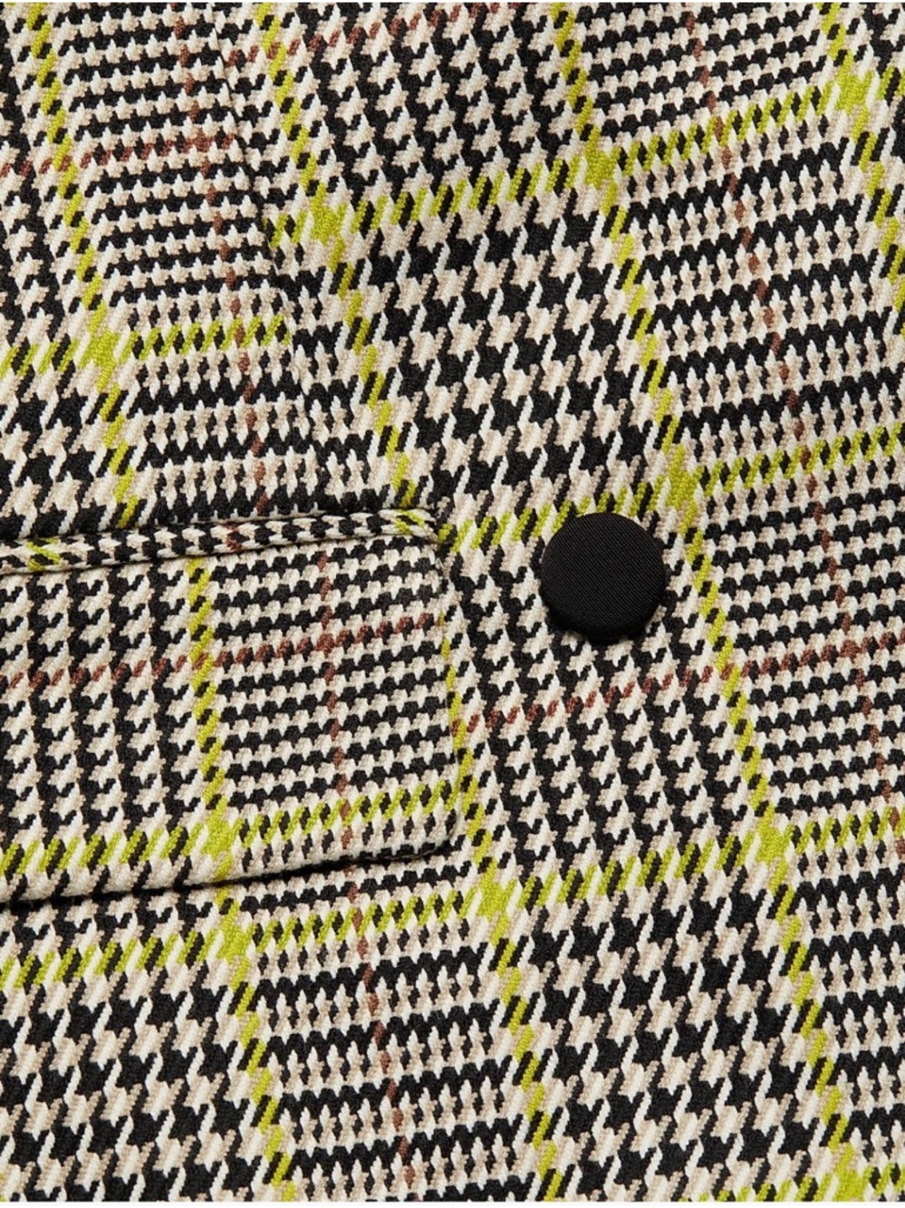Line & Dot Gabbie Double-Breasted Plaid Blazer Dress in Yellow and Black - Picture 5 of 5
